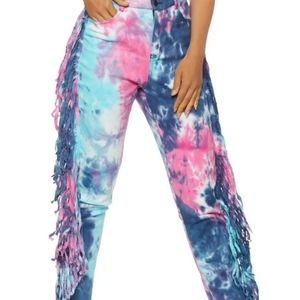 Tye Die jeans with fringe